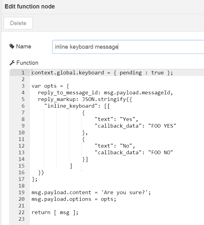 Inline Keyboard Function 1 Alt text