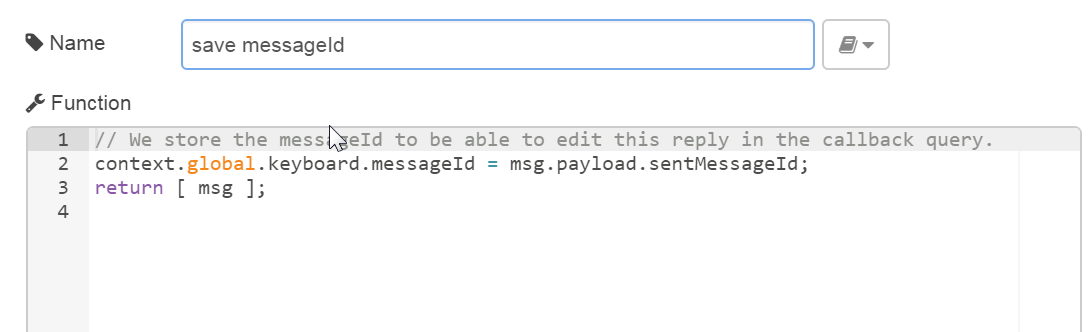 Storing the messageId of the keyboard Alt text